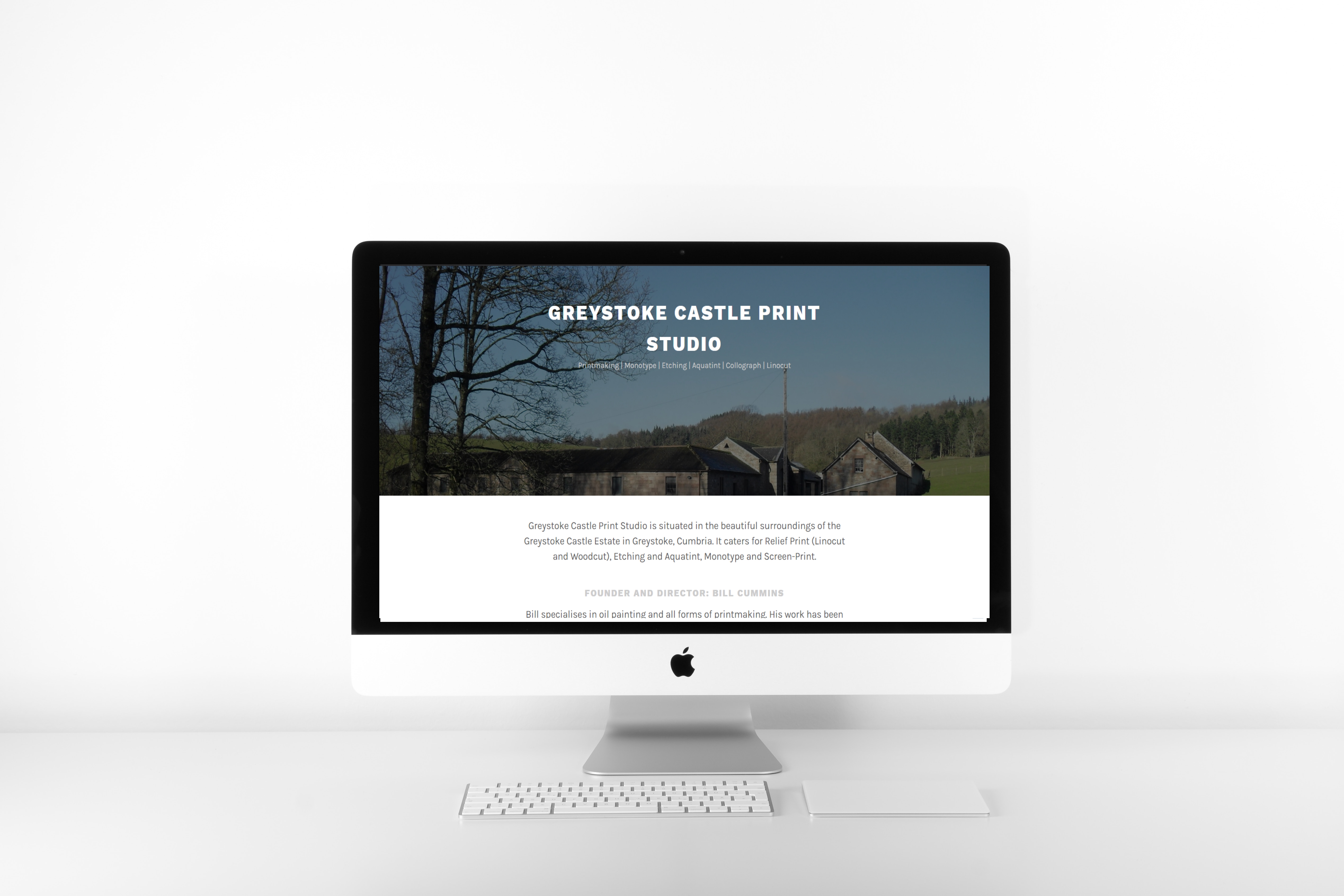Greystoke Castle Print Studio WordPress Website Home Page Design